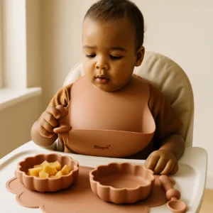 Conjunto de Refeição Infantil em Silicone Terracota | Magni