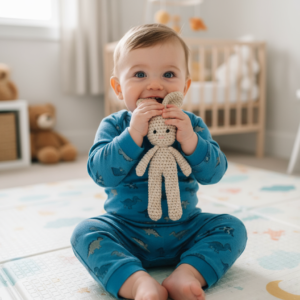 Coelho de crochet feito à mão