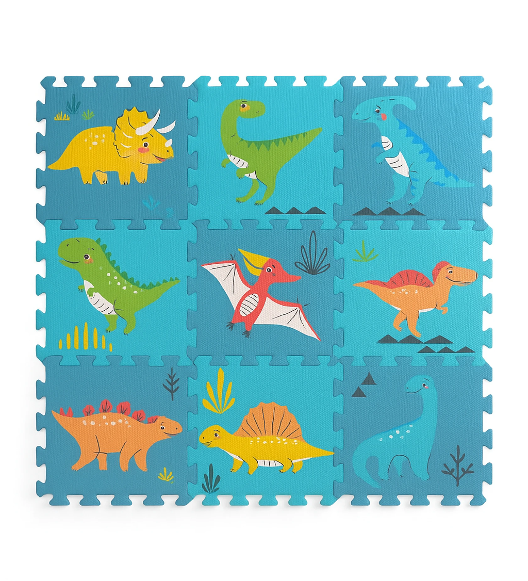 Puzzle de Chão em Espuma com Dinossauros