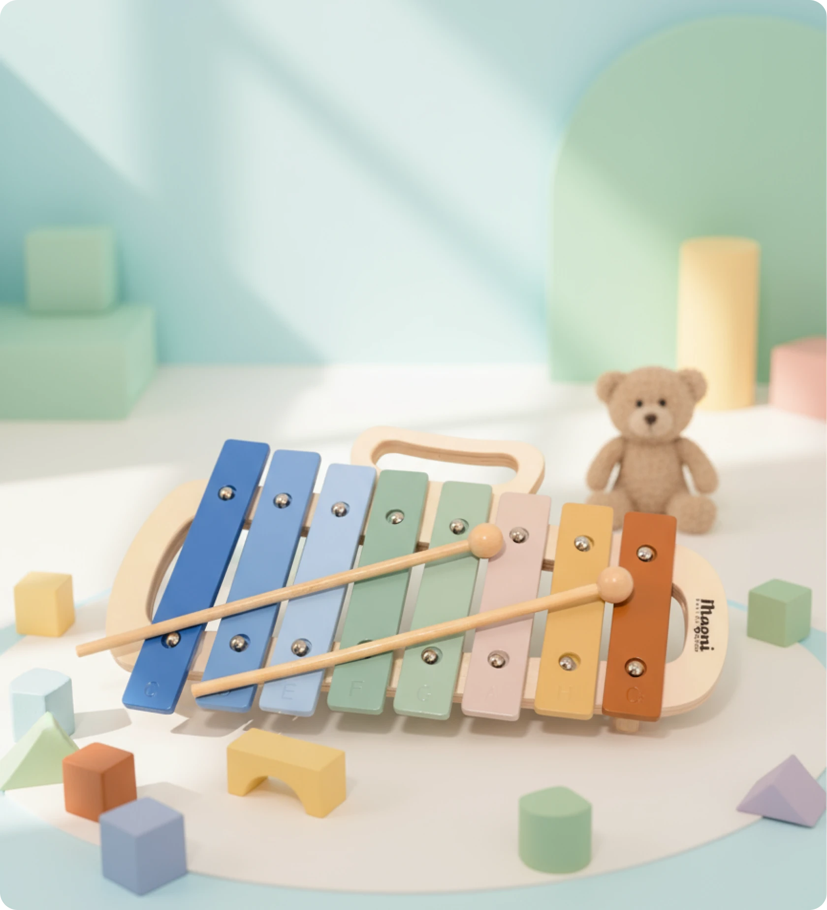 Children's Xylophone in Metal and Wood