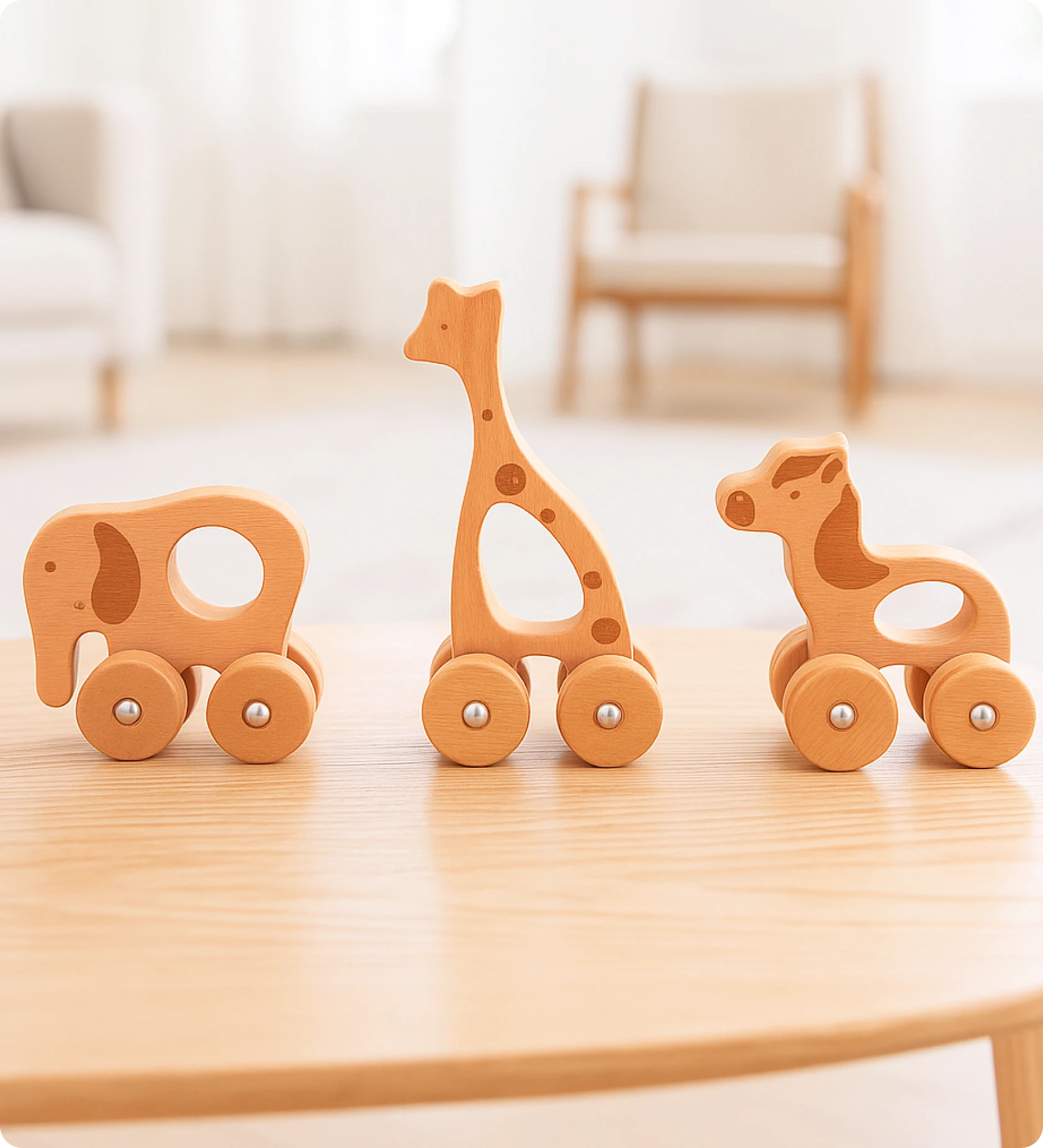 Animais de Madeira sobre Rodas - Imagem 4