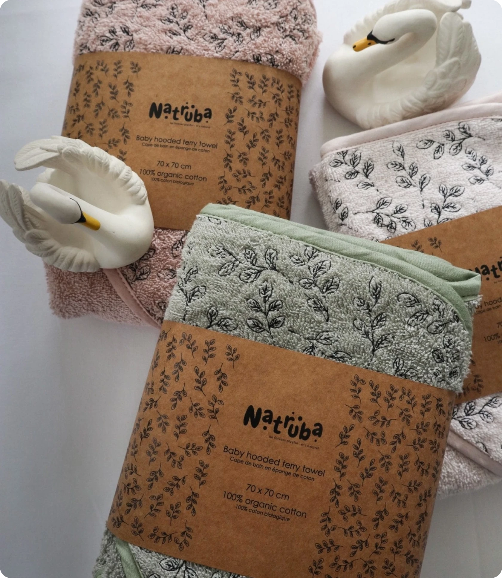 Toalha de Banho com Capuz para Bebé - Creme - Imagem 3