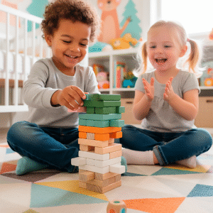 The Tower of Blocks with Color Dice is an educational challenge that stimulates concentration, coordination and reasoning in children (and adults too!).