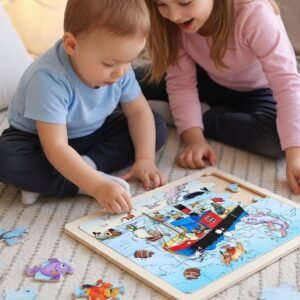 Rasmus Klump Wooden Puzzle with Frame - 24 Pieces | 3+ Years