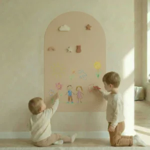 Ultra-thin, self-adhesive magnetic board for children. Safe, reusable and ideal for creativity, learning and magnetic play.