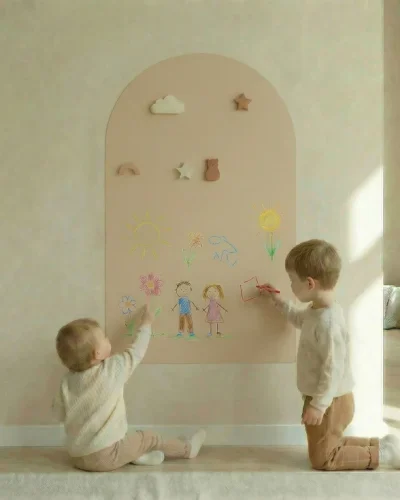 Quadro magnético infantil ultra-fino e autocolante. Seguro, reutilizável e ideal para criatividade, aprendizagem e jogo magnético.