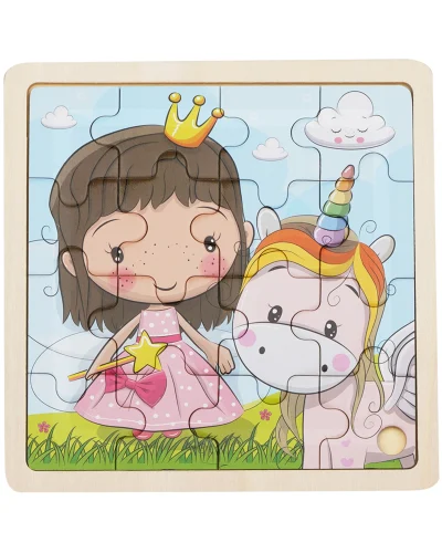 Puzzle de Madeira -Princesa e Unicórnio