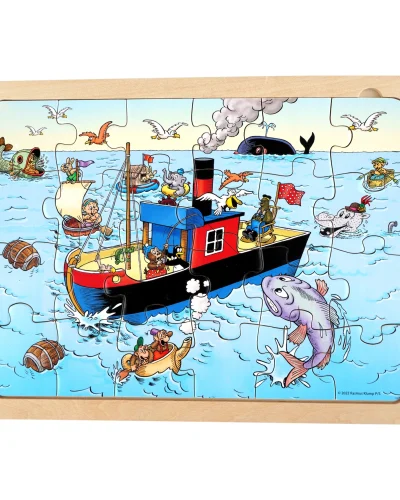 Rasmus Klump Wooden Puzzle with Frame - 24 Pieces | 3+ Years