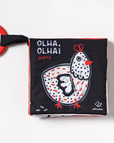 Livro de Tecido de Alto Contraste – Animais da Quinta | 0+ Meses