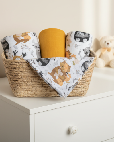 Fraldas de Musselina 100% Algodão – Pack 3 | Premium