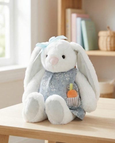 Hedda is a soft and loving stuffed bunny with a removable dress. The perfect gift for children, christenings and special moments.