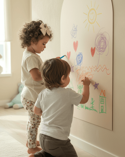 Pizarra magnética ultrafina y autoadhesiva para niños. Segura, reutilizable e ideal para la creatividad, el aprendizaje y el juego magnético.