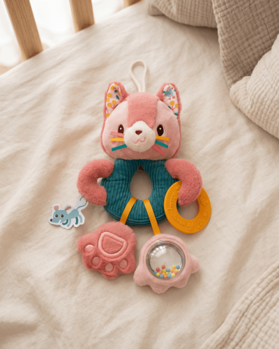 Jeanne Gata Multi-Atividades com Espelho – Brinquedo Sensorial